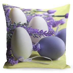 Dekoratyvinės pagalvėlės užvalkalas JMW-003, balta sp./žalia sp./violetinė sp., 40 cm x 40 cm