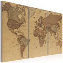 Reprodukcija Artgeist Stylish World Map HK6456-DK, 90 cm x 60 cm