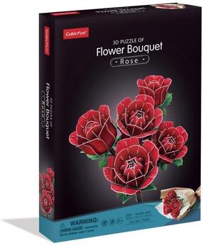 3D пазл Cubicfun Bouquet Of Flowers Roses 08653, 20 см x 17.7 см, 265 шт., многоцветный