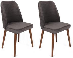 Kėdžių rinkinys Kalune Design Tutku 341 V2 974NMB1691, matinė, antracito sp./riešuto sp., 49 cm x 50 cm x 90 cm, 2 vnt.