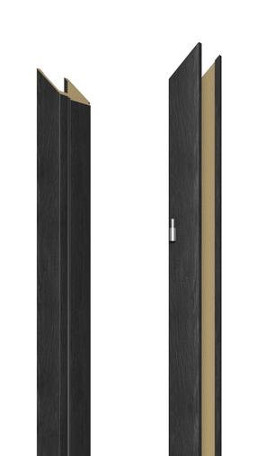 Vertikāla durvju aploda Domoletti, 209.5 cm x 14 - 18 cm x 1 cm, kreisais, antracīta ozola krās.