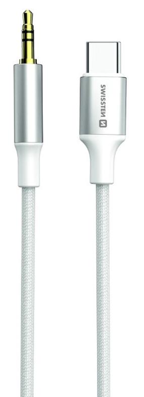 Audio adapter Swissten 73502310 USB Type-C Male, 3.5 mm Male, 1.5 m, valge v.