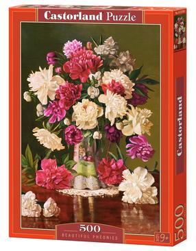 Puzle Castorland Beautiful Peonies 53780, 47 cm x 33 cm, 500 gab., daudzkrāsaina