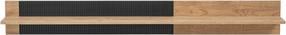 Sieninė lentyna ASM Aron, ąžuolo/juoda, 160 cm x 23 cm x 20 cm