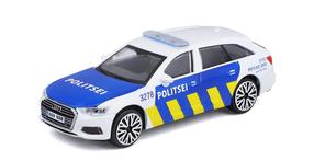 Rotaļu policijas mašīna Bburago Audi A6 Avant Estonian Police 18-30415EE, zila krās./balta krās.