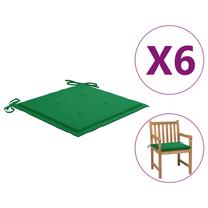 Kėdžių pagalvėlė VLX Garden Chair Cushions 314049, žalia sp., 50 cm x 50 cm, 6 vnt.