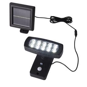 Sienas gaismeklis ar saules bateriju Searchlight Solar, 2.5W, IP44, melna krās.