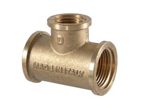 Trišakis TDM Brass 206, 1/2 colio - vidinis sriegis / 3/4 colio - vidinis sriegis, 3/4" x 1/2" x 3/4"