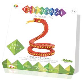 Papīra figūru izgatavošanas komplekts, čūska Creagami Origami S, sarkana krās.