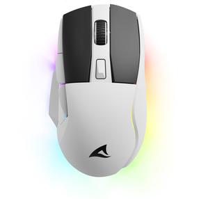 Belaidė žaidimų pelė Sharkoon SGM50W, rf / usb-a, balta sp./juoda sp.