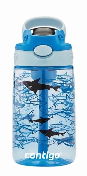 Gertuvė Contigo Easy Clean Blue Sharks, mėlyna sp., plastikas, 0.42 l