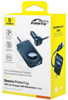Автомобильное зарядное устройство Baseus PrimeTrip, 2 x USB Type C /3 x USB Type-A, черный цв., 60 Вт