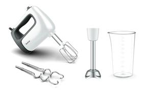 Rokas mikseris Tefal Prep'Mix+ HT462138, balta krās./melna krās.