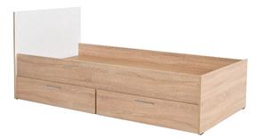 Lova viengulė Kalune Design KRY-792-SD-2, 90 x 190 cm, ąžuolo sp./balta sp., be čiužinio