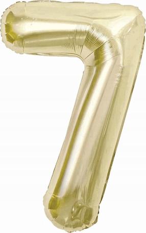Folijas balons cipars GoDan Beauty & Charm Nr. 7, šampanieša krās.