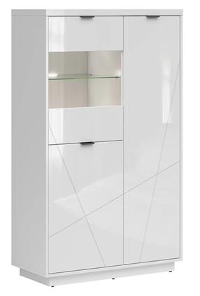 Vitrina Forn S471-REG2D1W-BIP, balta sp., 42.5 cm x 94 cm x 157 cm