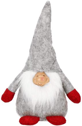 Kalėdinė dekoracija, "Nykštukas" Springos Gnome CA0698, 38 cm, raudona sp./pilka sp.
