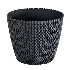 Gėlių vazonas Prosperplast Splofy Eco Wood, plastikinis, Ø 25.9 cm, antracito sp.