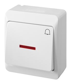 Zvana poga Elektroplast Hermes 03472, 1 kl, balts krās.