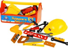 Bērnu darbarīku komplekts, kaste ar instrumentiem Joiners, daudzkrāsaina