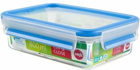 Konteiners pārtikai Emsa Clip & Close, 0.8 l, 19.7 cm x 13.6 cm, caurspīdīga krās./zila krās.