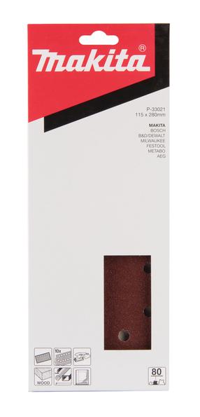 Šlifavimo lapas Makita P-33021, 80, 28 cm x 11.5 cm, 10 vnt.
