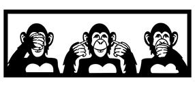 Sienos dekoracija Wallity Three Monkeys L, 100 cm x 36 cm