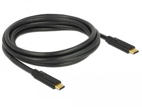 Juhe Delock, USB-C, 200 cm, must v.