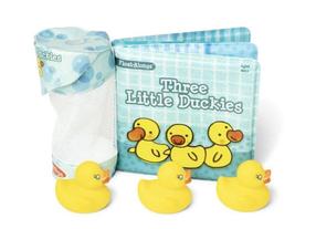 Vannas rotaļlieta, grāmatiņa un rotaļlietu komplekts Melissa & Doug Three Little Duckies, dzeltens krās./zila krās.