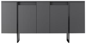 Spintelė Kalune Design Luxe 618BLY1175, antracito sp./juoda sp., 35 cm x 160 cm x 80 cm