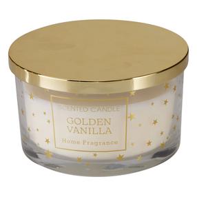 Рождественская свеча, ароматическая Golden, 18 час, золотой цв./белый цв.