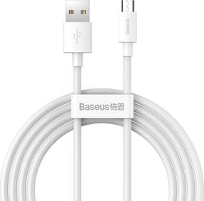 Кабель Baseus BSU2080WHT, Micro USB/USB, 150 см, белый цв.