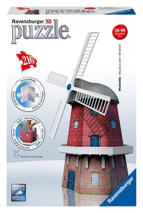 3D dėlionė Ravensburger Windmill 12563, 27.4 cm x 19.5 cm, 216 vnt., įvairių spalvų