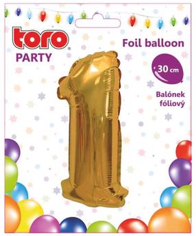 Folijas balons cipars 1, zelta krās.