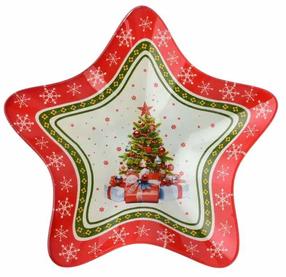 Kalėdinė lėkštė serviravimo Mondex Santa Lila, 19.5 cm x 19.5 cm x 3.3 cm, įvairių spalvų