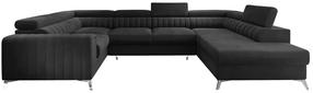 Kampinė sofa Louis Velvetmat 6, tamsiai pilka sp., dešininė, 202 x 347 cm x 92 cm