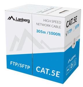 Prekė su pažeista pakuote. Laidas Lanberg CAT 5e UTP LCU5-11CC-0305-S, Nėra, 305 m, pilka sp.
