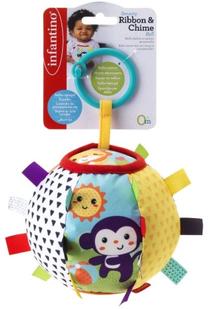 Barškutis Infantino Ribbon & Chime Ball, įvairių spalvų