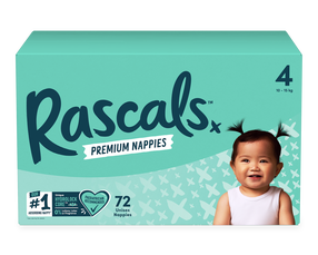 Подгузники Rascal And Friends 93145 Premium, 4 размер, 10 - 15 кг, 72 шт.