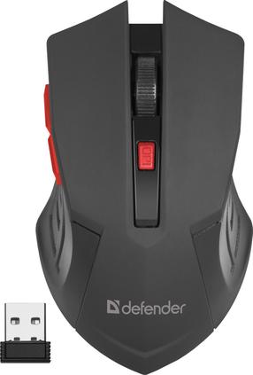 Belaidė kompiuterinė pelė Defender Accura MM-275 RF, juoda sp./raudona sp.