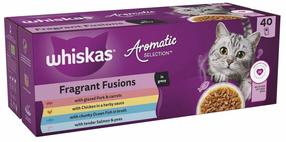 Mitrā kaķu barība Whiskas Aromatic, zivs/vistas gaļa/cūkgaļa, 0.085 kg, 40 gab.