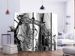Širma Artgeist Saxophone Recital On Broadway II Paraventtc1845_Os, įvairių spalvų, 225 cm x 172 cm