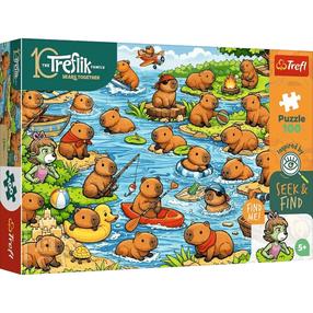 Dėlionė Trefl The Treflik Family Capybara, 27.5 cm x 41 cm, 100 vnt., įvairių spalvų