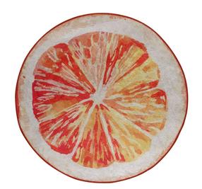 Vonios grindų kilimėlis Foutastic Greyfurt 359CHL4965, balta sp./oranžinė sp., 80 cm x 80 cm, Ø 80 cm