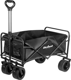 Kokkupandav transpordikäru Rebel Active With Brake, 100 cm, 150 l, must v.
