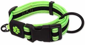 Kaelarihm koertele Placek Active Fluffy, must v./roheline v., 440 - 700 mm x 38 mm, XL
