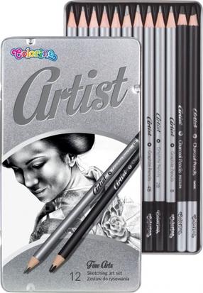 Grafiitpliiats Colorino Artist Sketching Set, 4H/2H/H/F/HB/B/2B/4B/6B/8B/D/M, hall v., 12 tk