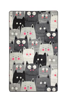 Ковер Conceptum Hypnose Cats Cats Gray Djt, многоцветный, 150 см x 80 см