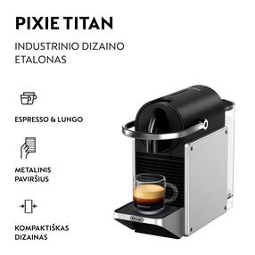 Kapsulu kafijas automāts Nespresso Pixie EN127.S, sudraba krās./melna krās.