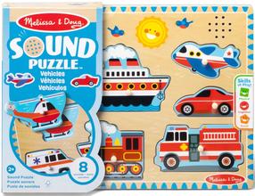 Puidust pusle Melissa & Doug Garso dėlionė, 29 cm x 29 cm, 8 tk